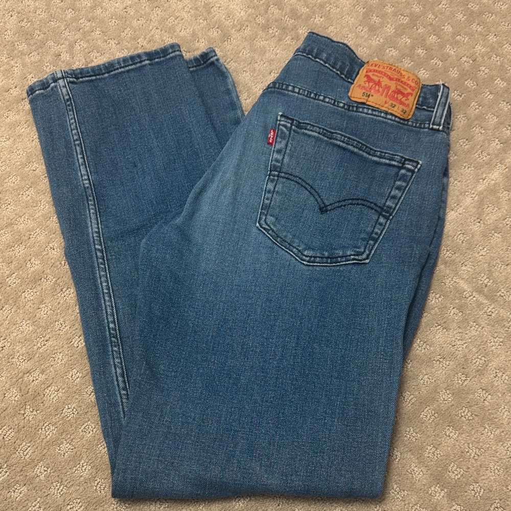 Levi's Men's W 32 L 32 Blue Classic Straight Jeans 514